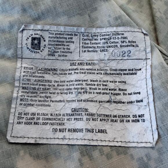 U.S Army ACU Combat Jacket Large Extra Long UCP Digital Camo - Picture 5 of 7